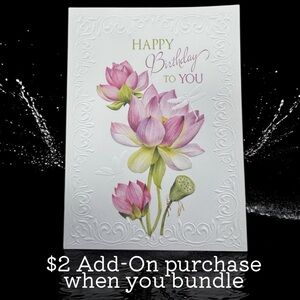 $2 🆕Charming Pink Lotus Birthday Card